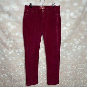 Lucky Brand Burgundy Corduroy Zoe Skinny Jeans 10/30